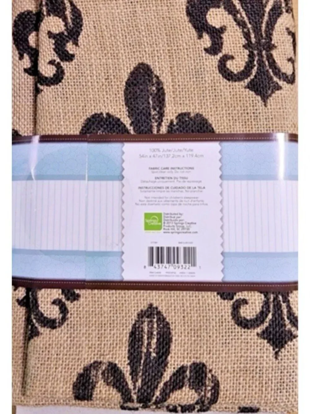 Crafty Cuts Burlap/Toile de Jute/Arpillera Fleur-De-Lis 100% Jute 1.5YDS NWT